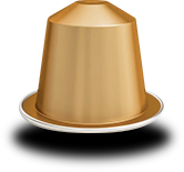 Nespresso coffee capsule in gold